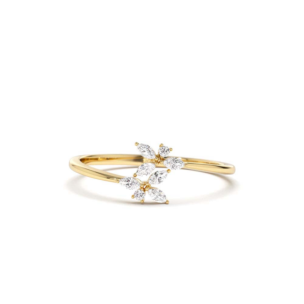 14K Marquise Diamond Trendy Stackable Ring by Orlina Fine