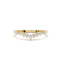 14K Curved Graduating Diamond Wedding Band by Orlina Fine