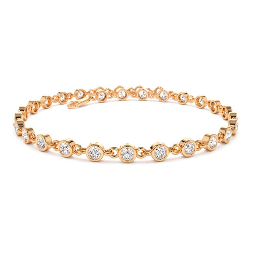 14K Bezel Setting Diamond Tennis Bracelet - view 2