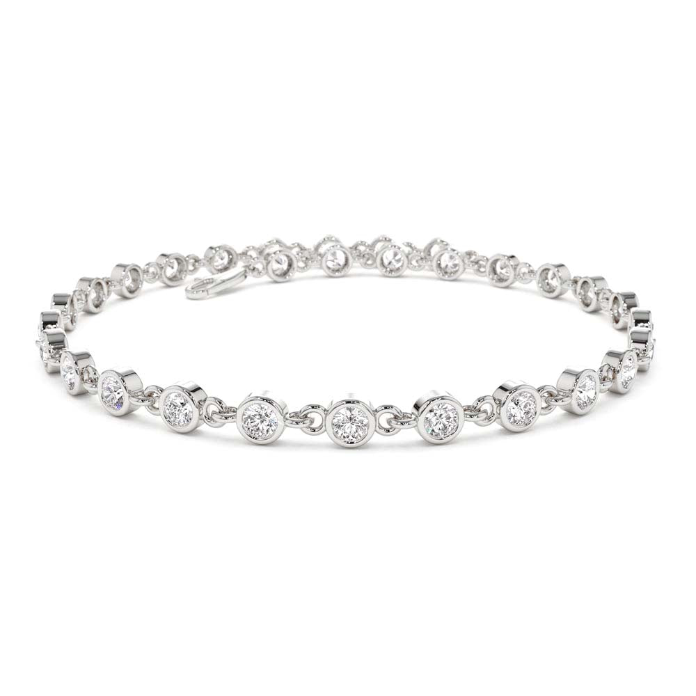 14K Bezel Setting Diamond Tennis Bracelet - view 3