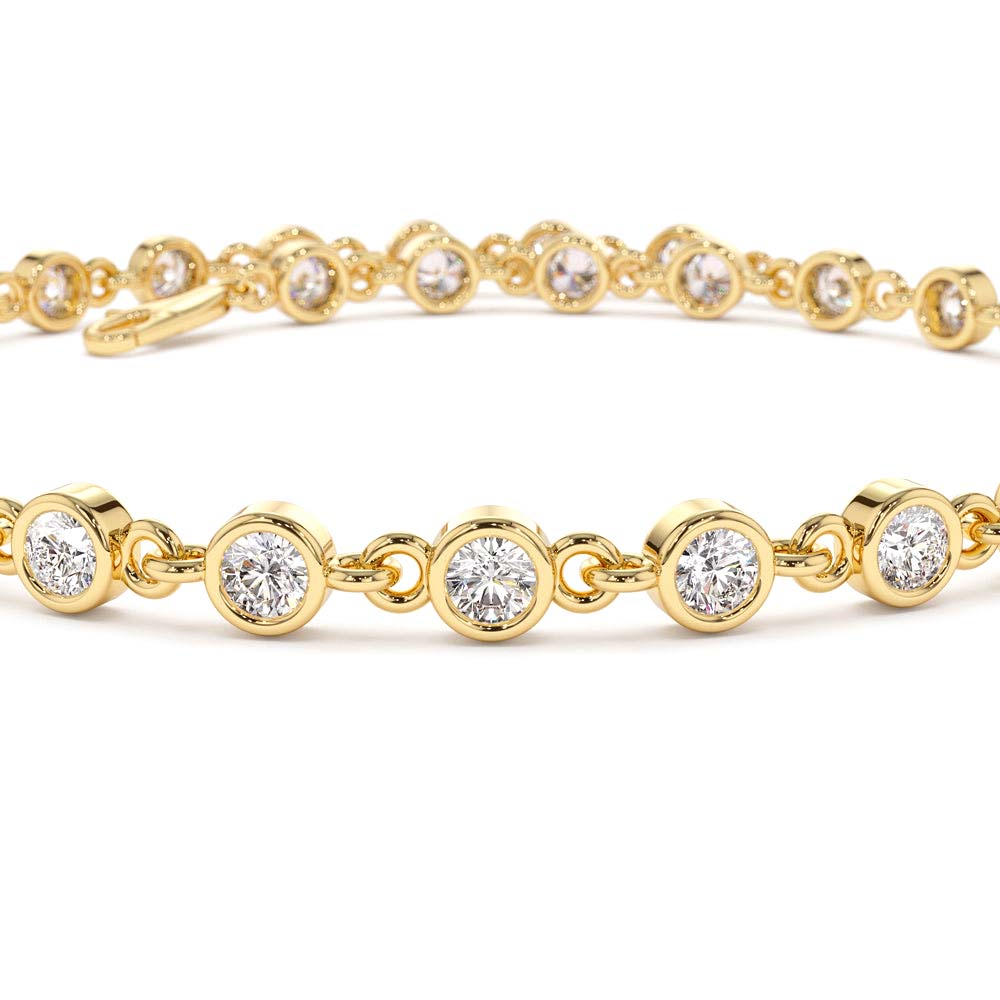 14K Bezel Setting Diamond Tennis Bracelet - view 4