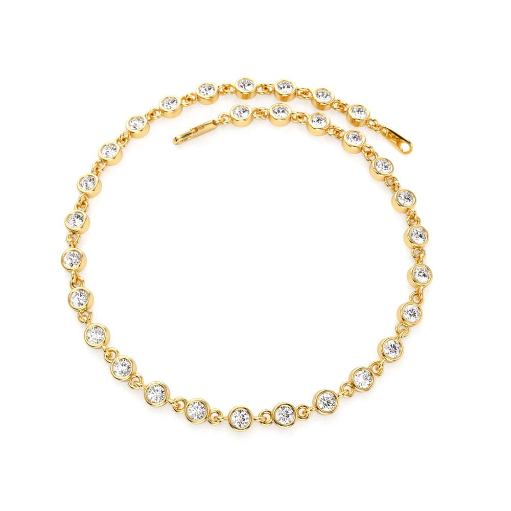14K Bezel Setting Diamond Tennis Bracelet - view 5