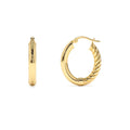 14K Inside-Out Gold Hoop Earrings 20MM by Orlina Fine