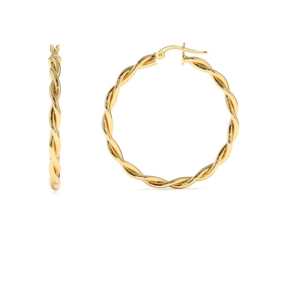 14K Twist Earrings 40MM - view 2