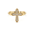 14K Diamond Cross Ring by Orlina Fine