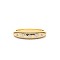 14K Dome Marquise and Round Diamonds Flush Setting Ring by Orlina Fine