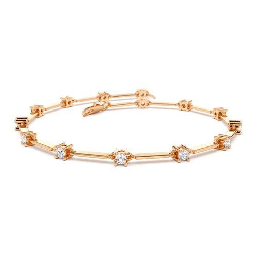 14K Bar and Diamond Infinity Bracelet 0.85 CTW - view 2