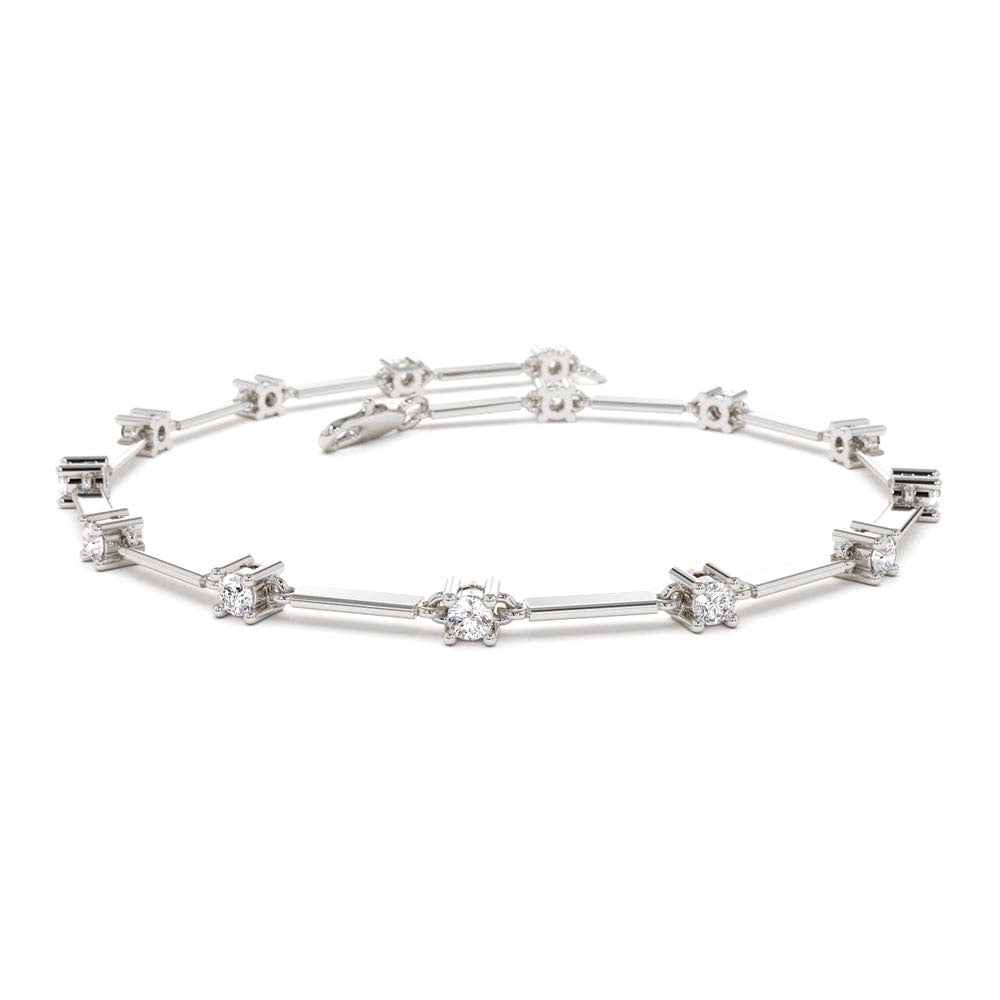 14K Bar and Diamond Infinity Bracelet 0.85 CTW - view 3