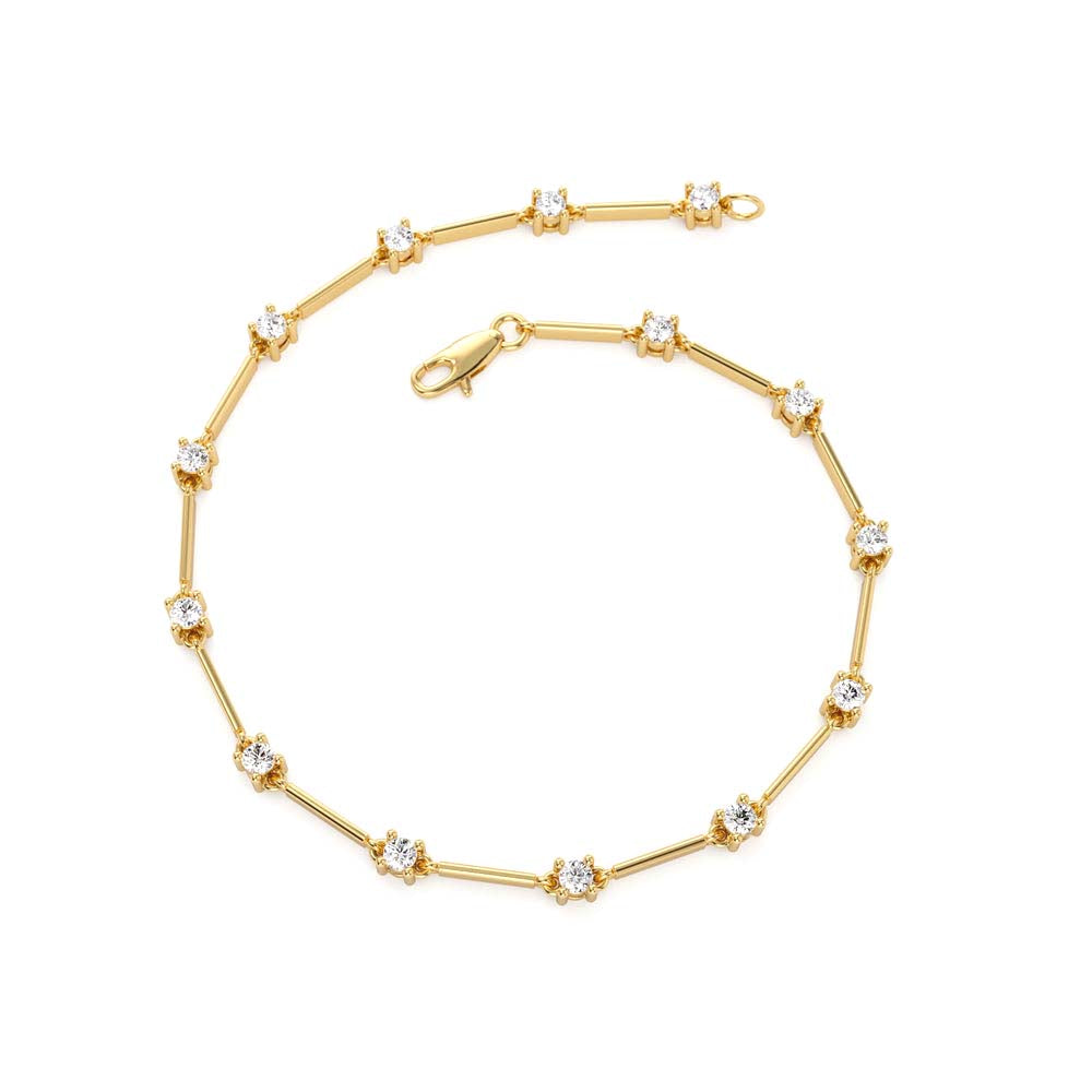 14K Bar and Diamond Infinity Bracelet 0.85 CTW - view 4
