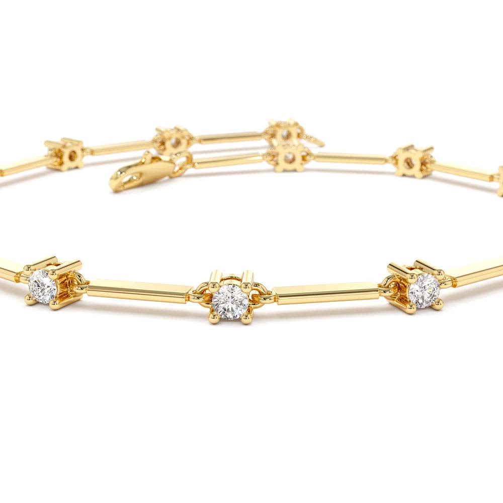 14K Bar and Diamond Infinity Bracelet 0.85 CTW - view 5