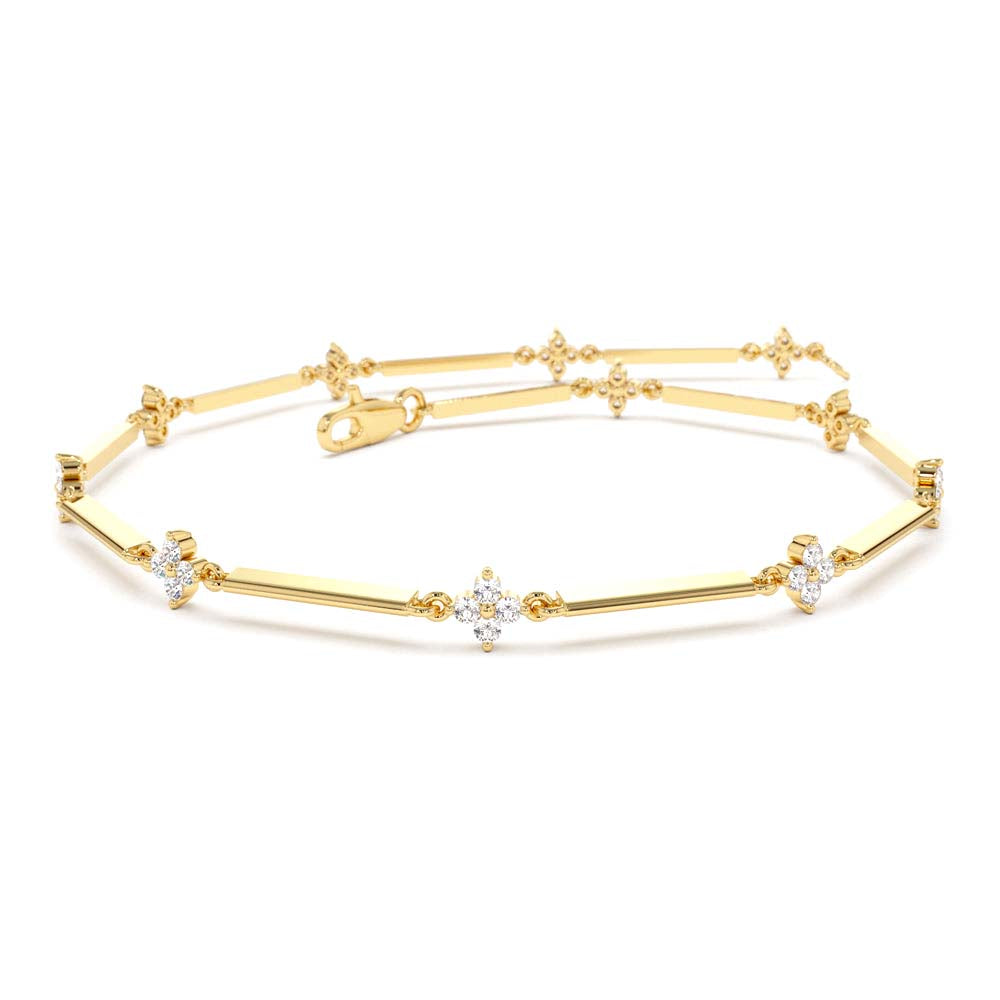 14K Clover Setting Diamond Infinity Bracelet by Orlina Fine