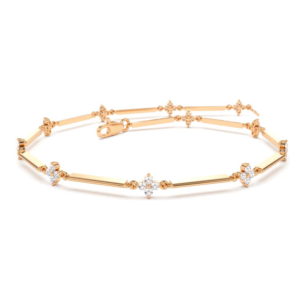 14K Clover Setting Diamond Infinity Bracelet - view 2
