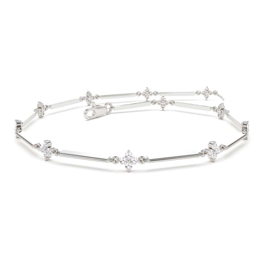 14K Clover Setting Diamond Infinity Bracelet - view 3