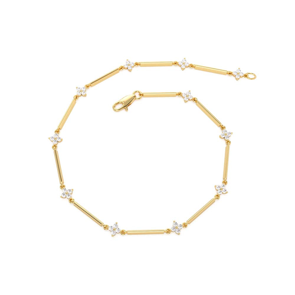 14K Clover Setting Diamond Infinity Bracelet - view 4
