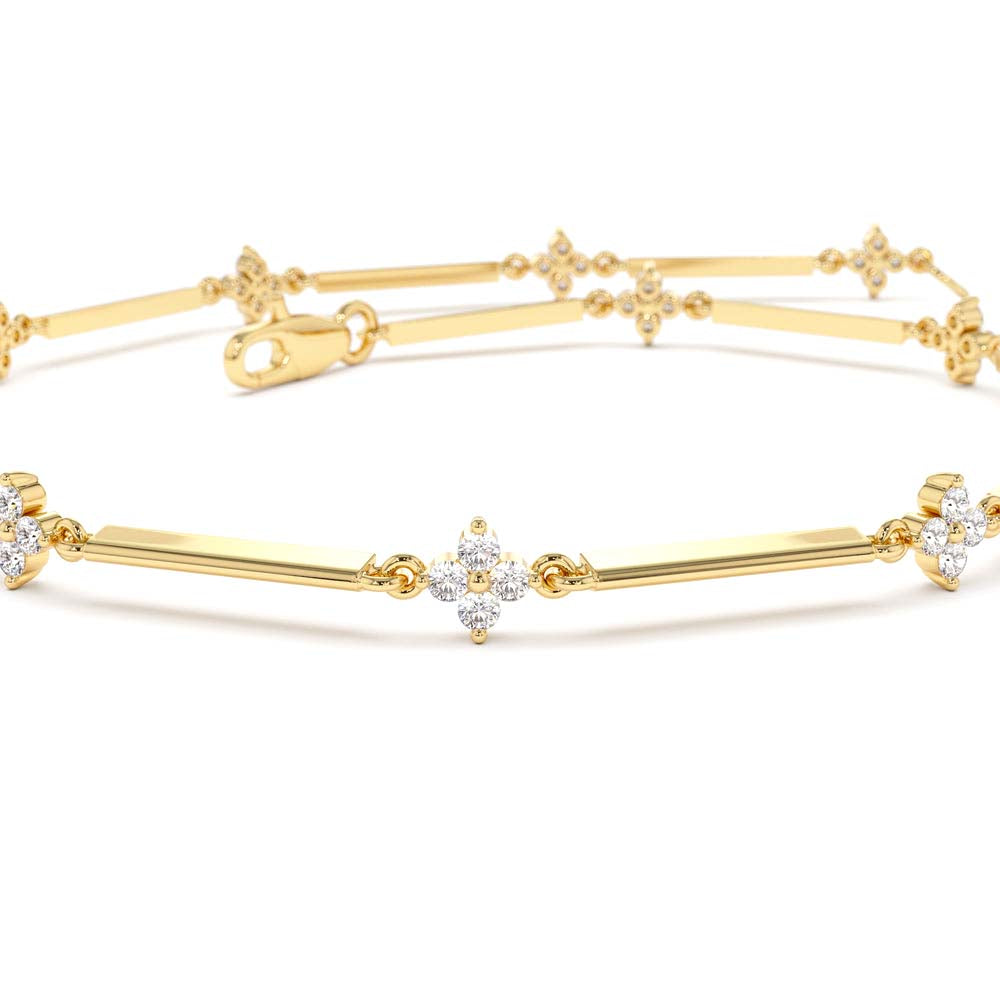 14K Clover Setting Diamond Infinity Bracelet - view 5