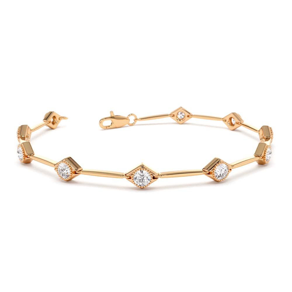 14K Milgrain Setting Diamond Infinity Bracelet 1.20 CTW - view 2