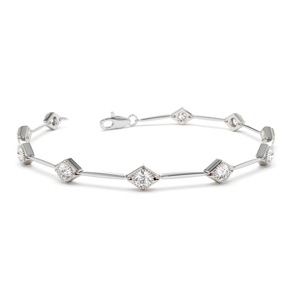 14K Milgrain Setting Diamond Infinity Bracelet 1.20 CTW - view 3