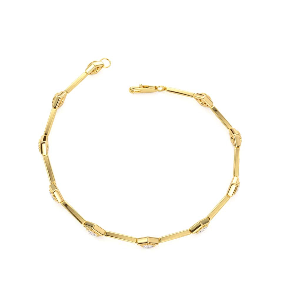 14K Milgrain Setting Diamond Infinity Bracelet 1.20 CTW - view 4