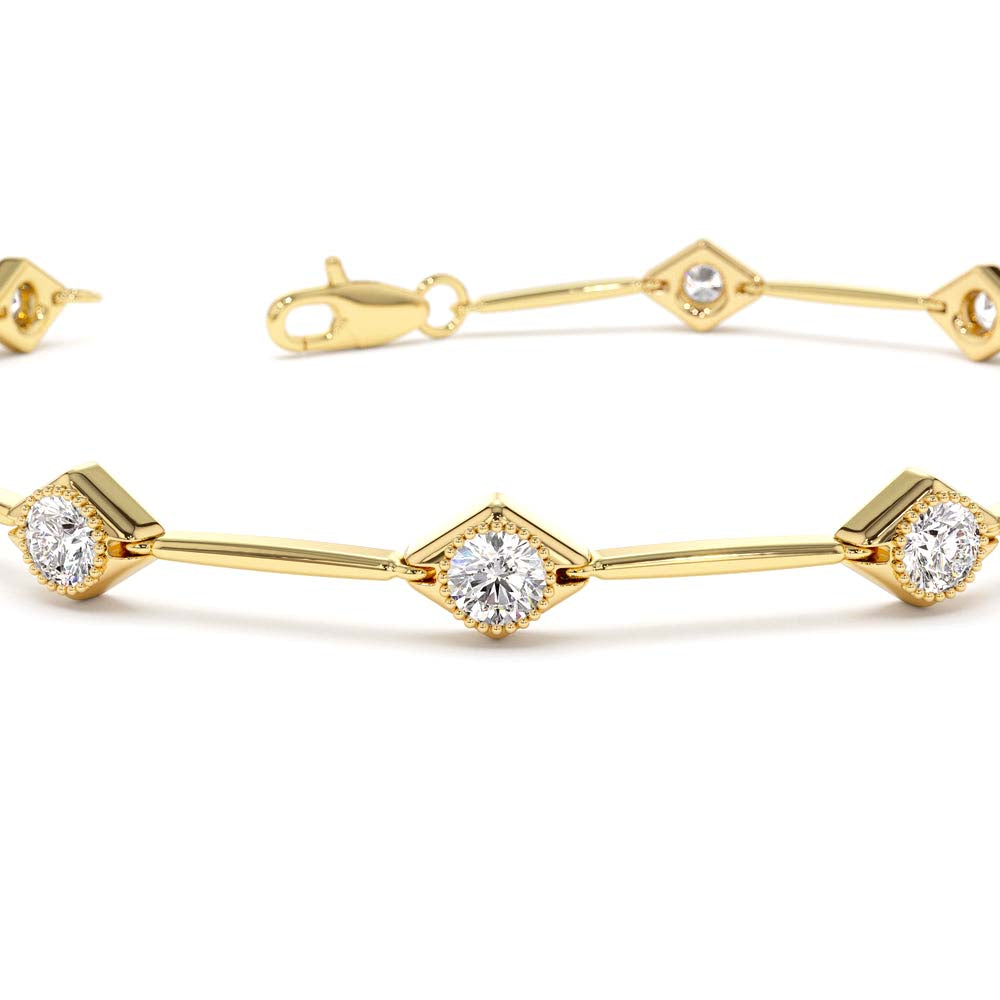 14K Milgrain Setting Diamond Infinity Bracelet 1.20 CTW - view 5