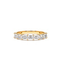14K Prong Horizontal Set Emerald Cut Diamond Wedding Band by Orlina Fine