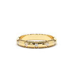 14K 3MM Unique X Cut Design Diamond Wedding Ring by Orlina Fine