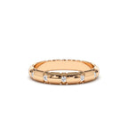 14K 3MM Unique X Cut Design Diamond Wedding Ring - view 2
