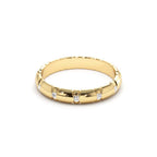14K 3MM Unique X Cut Design Diamond Wedding Ring - view 4
