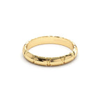 14K 3MM Unique X Cut Design Gold Wedding Ring - view 4