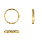 14K 3MM Unique X Cut Design Gold Wedding Ring - view 5