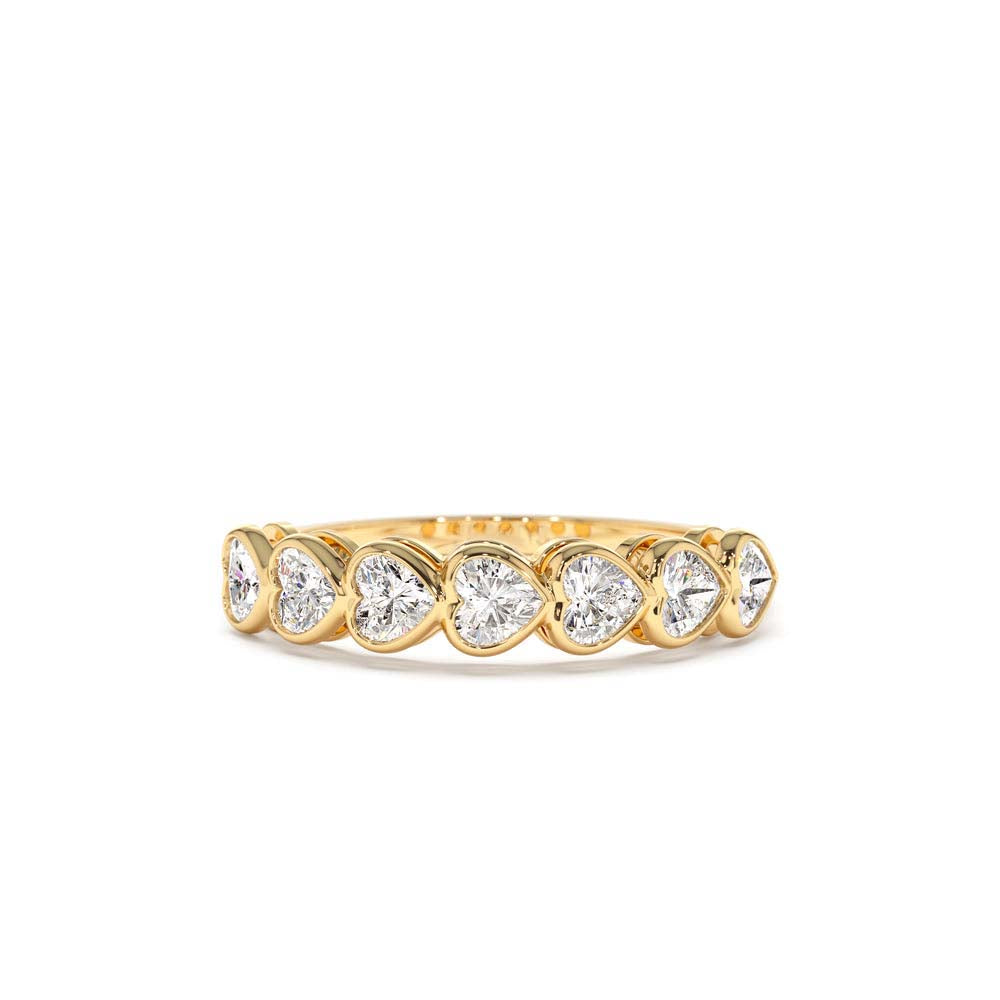 14K Heart Shape Horizontal Bezel Setting Diamond Ring by Orlina Fine