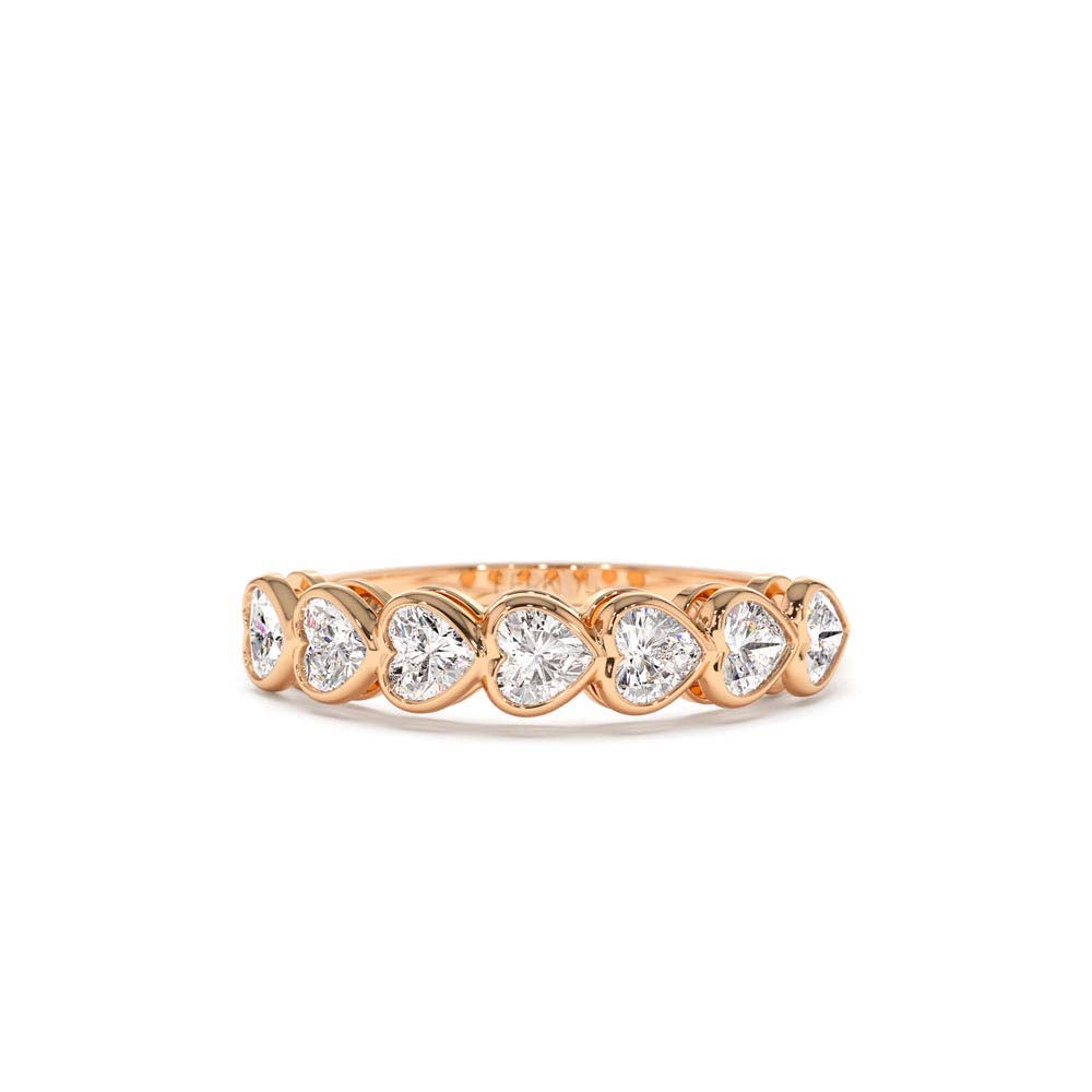 14K Heart Shape Horizontal Bezel Setting Diamond Ring - view 2