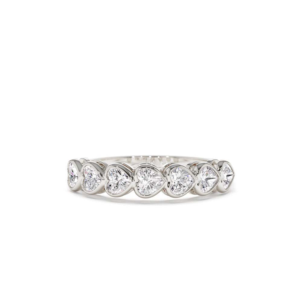 14K Heart Shape Horizontal Bezel Setting Diamond Ring - view 3