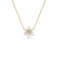 14K Baguette and Round Diamond Snowflake Necklace by Orlina Fine
