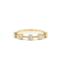 14K Hexagon Milgrain Setting Five Stone Diamond Ring by Orlina Fine