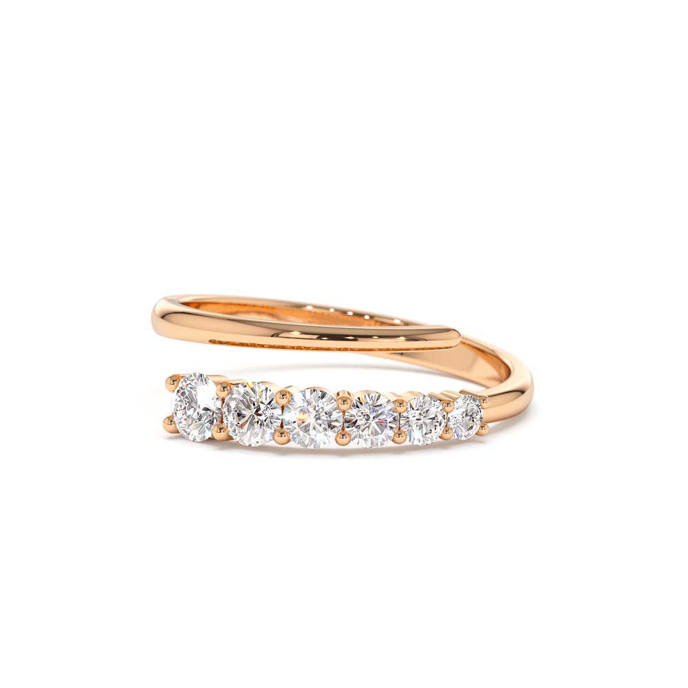 14K Unique Crossover Diamond Statement Ring - view 2