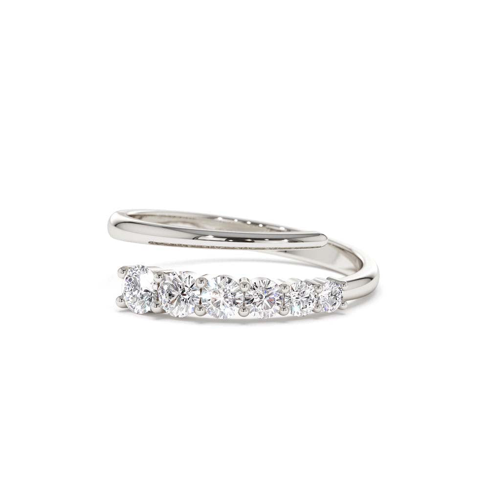 14K Unique Crossover Diamond Statement Ring - view 3