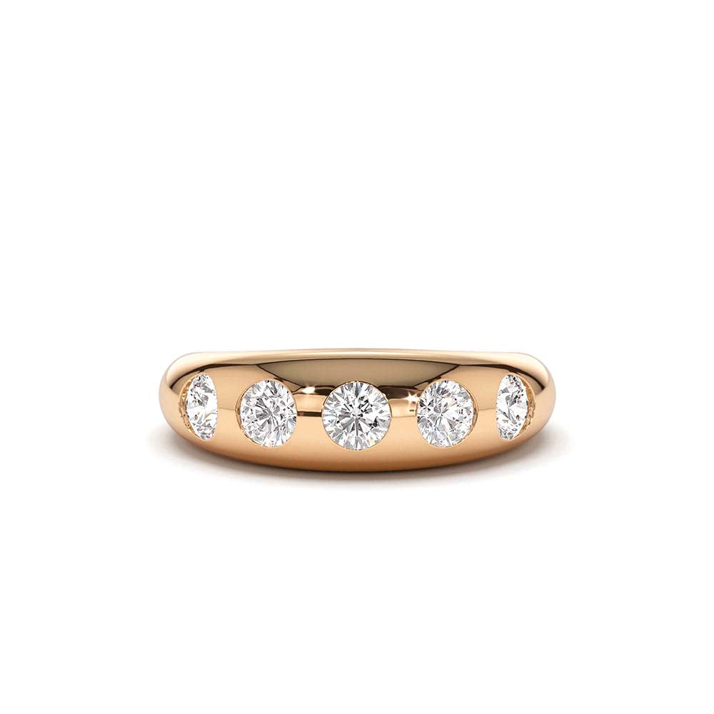 14K Dome Chunky Statement Diamond Ring - view 2