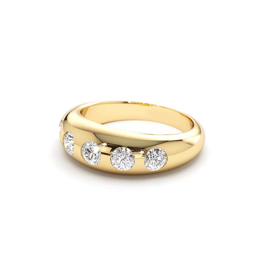14K Dome Chunky Statement Diamond Ring - view 4