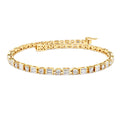 14K Baguette & Round Natural Diamond Tennis Bracelet by Orlina Fine