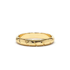 14K 3MM Unique Diagonal Cut Design Gold Ring by Orlina Fine