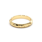 14K 3MM Unique Diagonal Cut Design Gold Ring - view 4