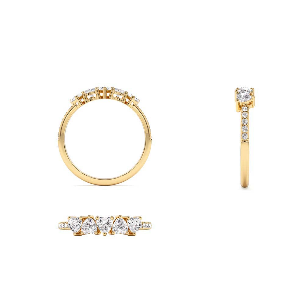 14K Heart Shaped Diamond Ring w/ Pave Diamonds - view 5