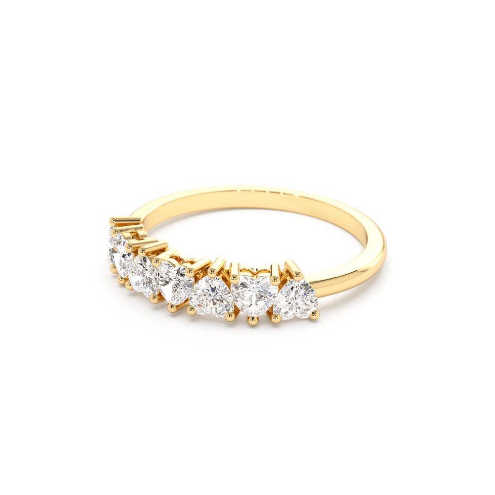 14K Heart Shape Up Down Prong Setting Diamond Ring - view 4