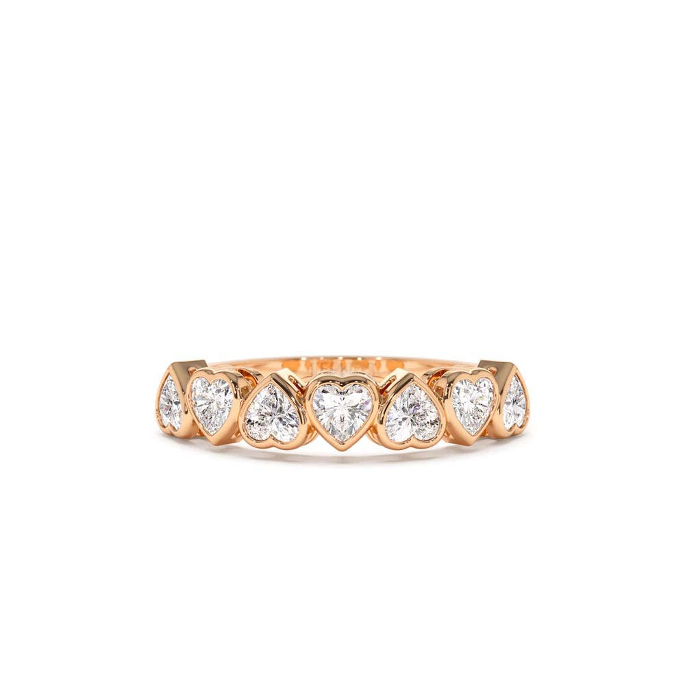 14K Heart Shape Up Down Bezel Setting Diamond Ring - view 2