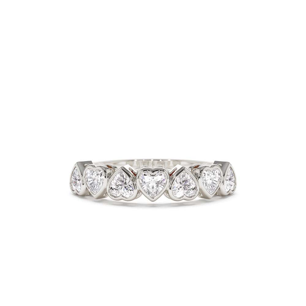 14K Heart Shape Up Down Bezel Setting Diamond Ring - view 3