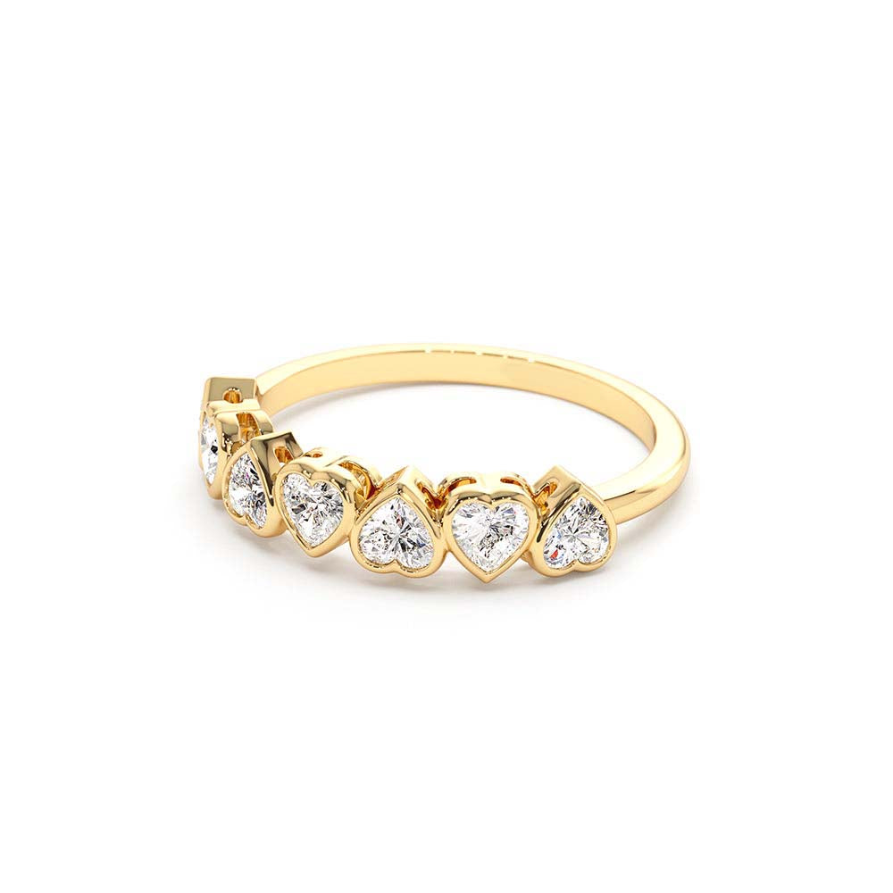 14K Heart Shape Up Down Bezel Setting Diamond Ring - view 4