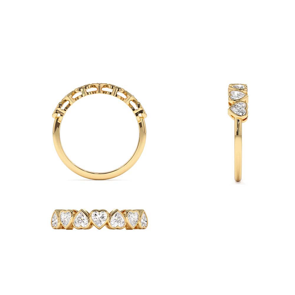 14K Heart Shape Up Down Bezel Setting Diamond Ring - view 5