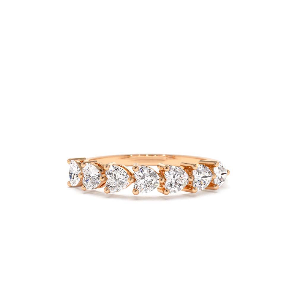 14K Heart Shape Horizontal Prong Setting Diamond Ring - view 2