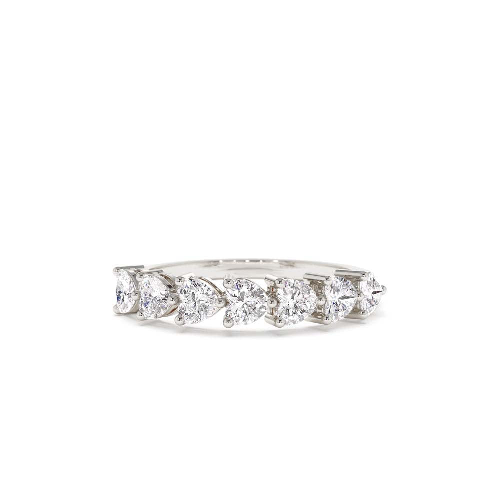 14K Heart Shape Horizontal Prong Setting Diamond Ring - view 3