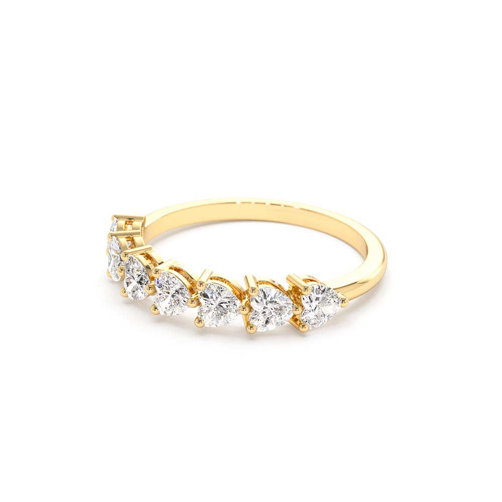 14K Heart Shape Horizontal Prong Setting Diamond Ring - view 4